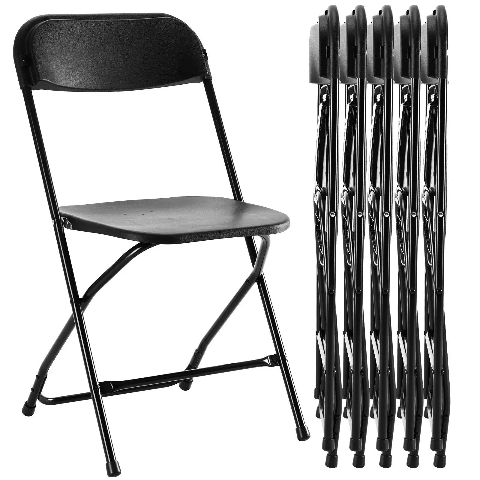 Set of Six Black Metal Outdoor Folding Stacking Dining Chairs Homeroots Outdoor