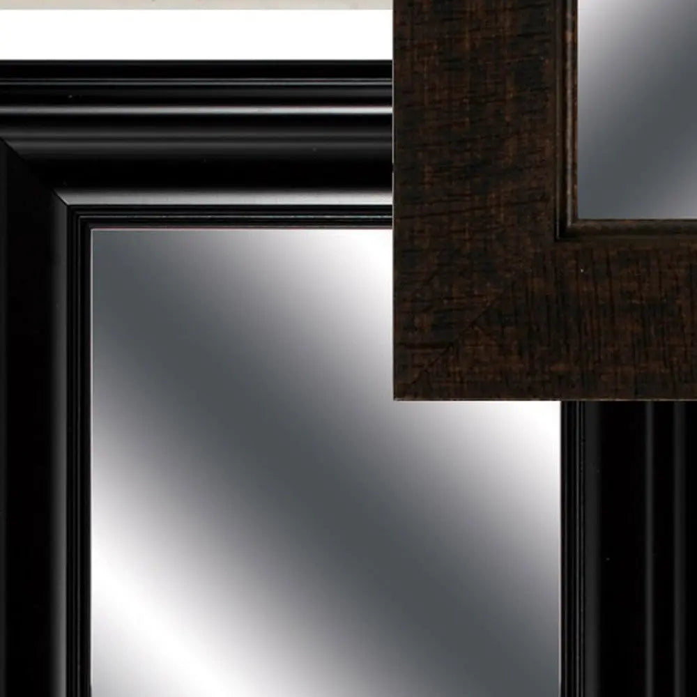Set of Ten Brown And White Square And Rectangle Framed Mirror Set Homeroots Bed & Bath