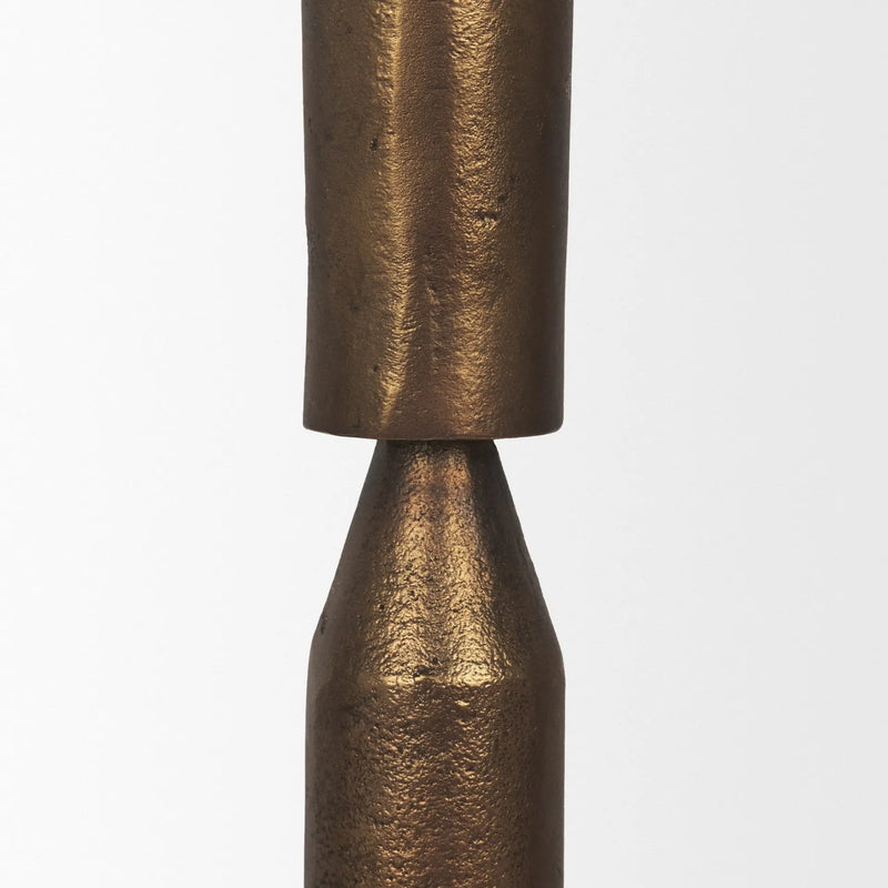 Set of Three Antiqued Brass Metal Tabletop Taper Candlesticks Homeroots Home Decor