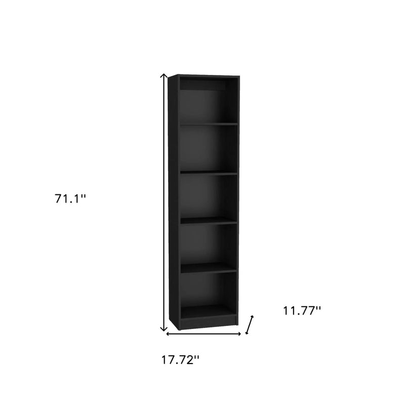 Set of Three Black Five Tier Bookcases with Two Doors Homeroots Office