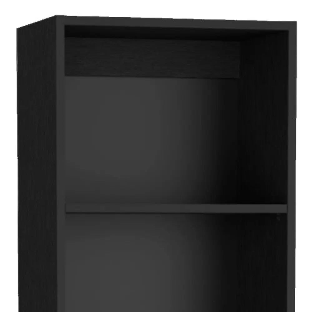 Set of Three Black Five Tier Bookcases with Two Doors Homeroots Office