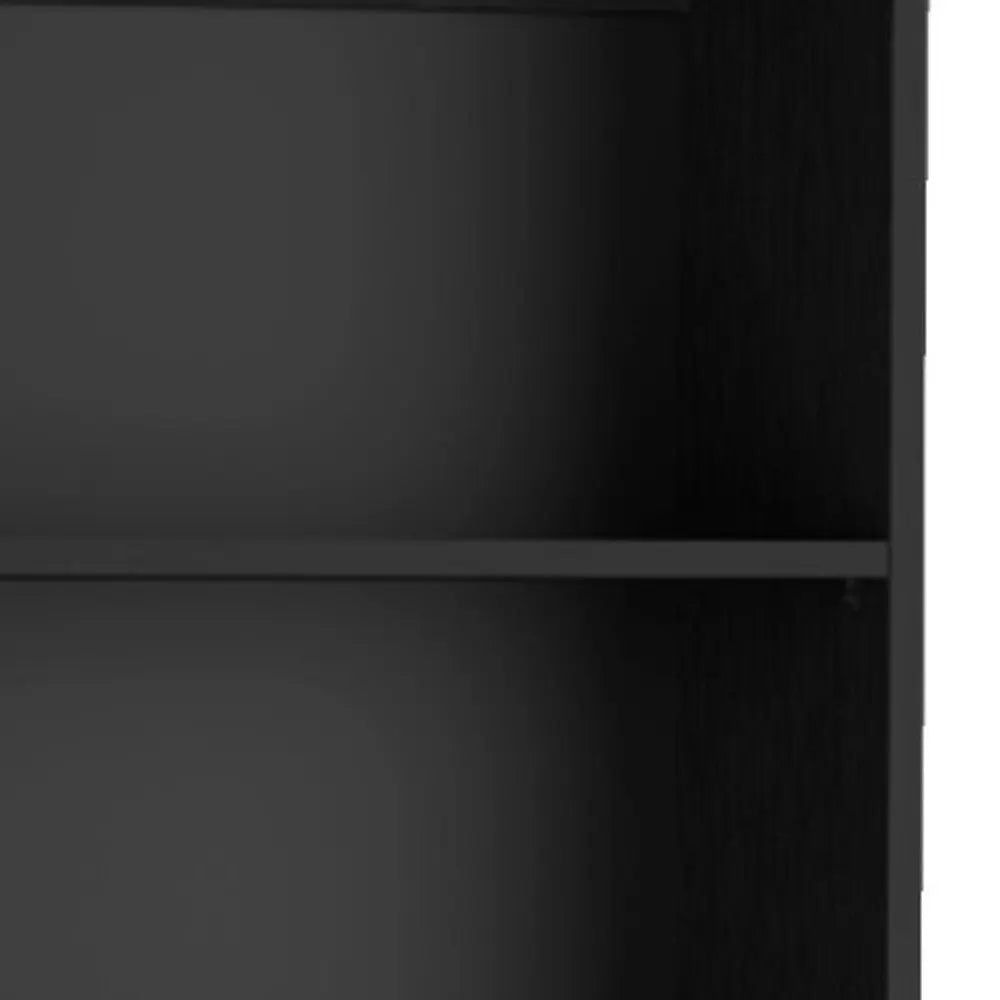 Set of Three Black Five Tier Bookcases with Two Doors Homeroots Office