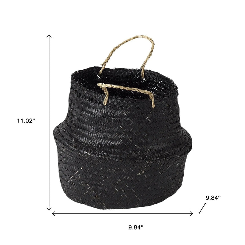 Set of Three Black Wicker Basket - GreatEagleInc
