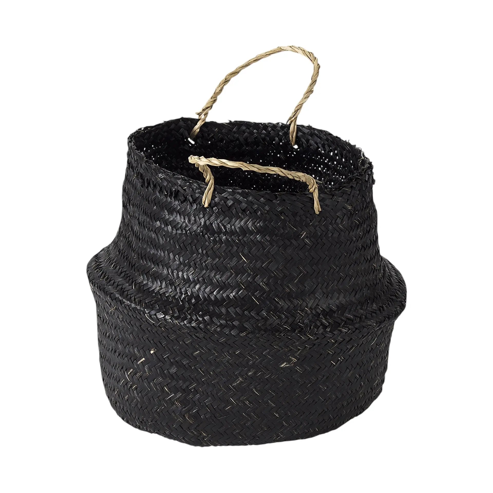Set of Three Black Wicker Basket - GreatEagleInc