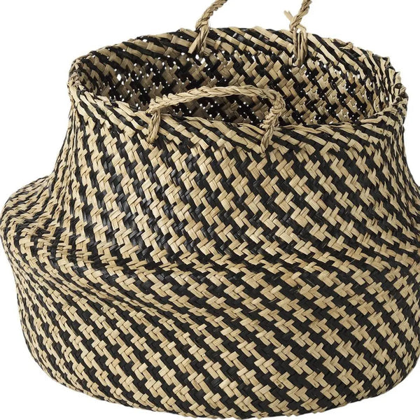 Set of Three Brown Nesting Water Hyacinth Basket Homeroots Office