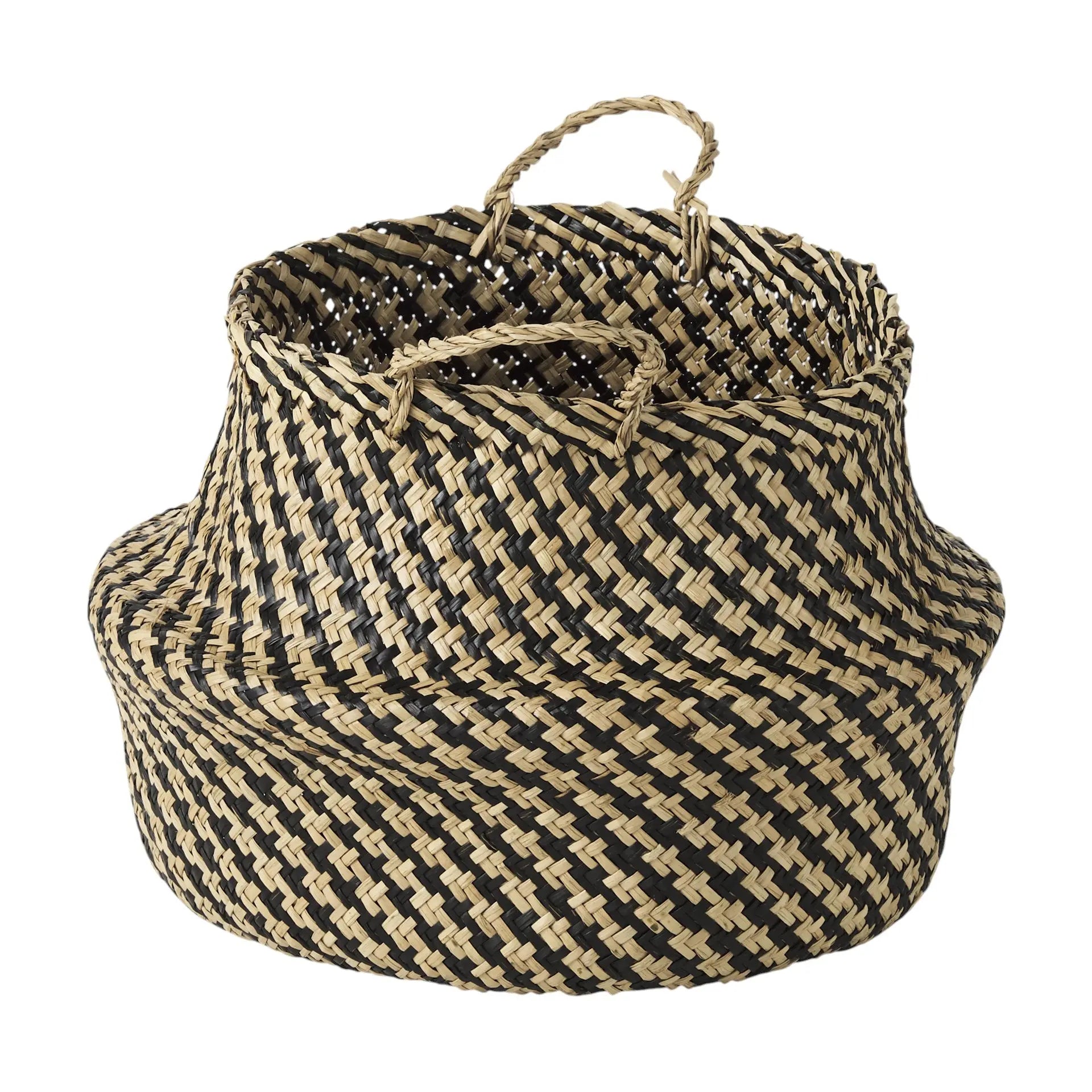 Set of Three Brown Nesting Water Hyacinth Basket Homeroots Office