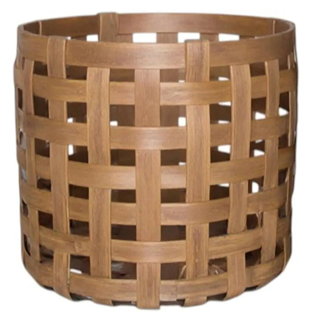 Set of Three Brown Solid Wood Basket Homeroots Office