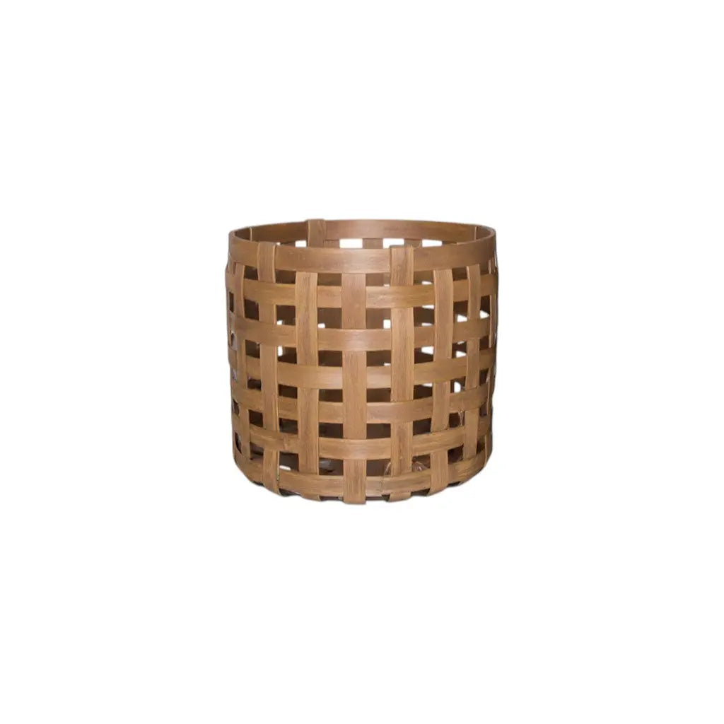 Set of Three Brown Solid Wood Basket Homeroots Office