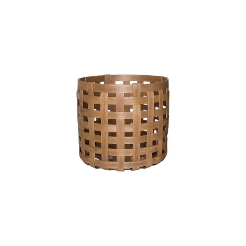 Set of Three Brown Solid Wood Basket Homeroots Office