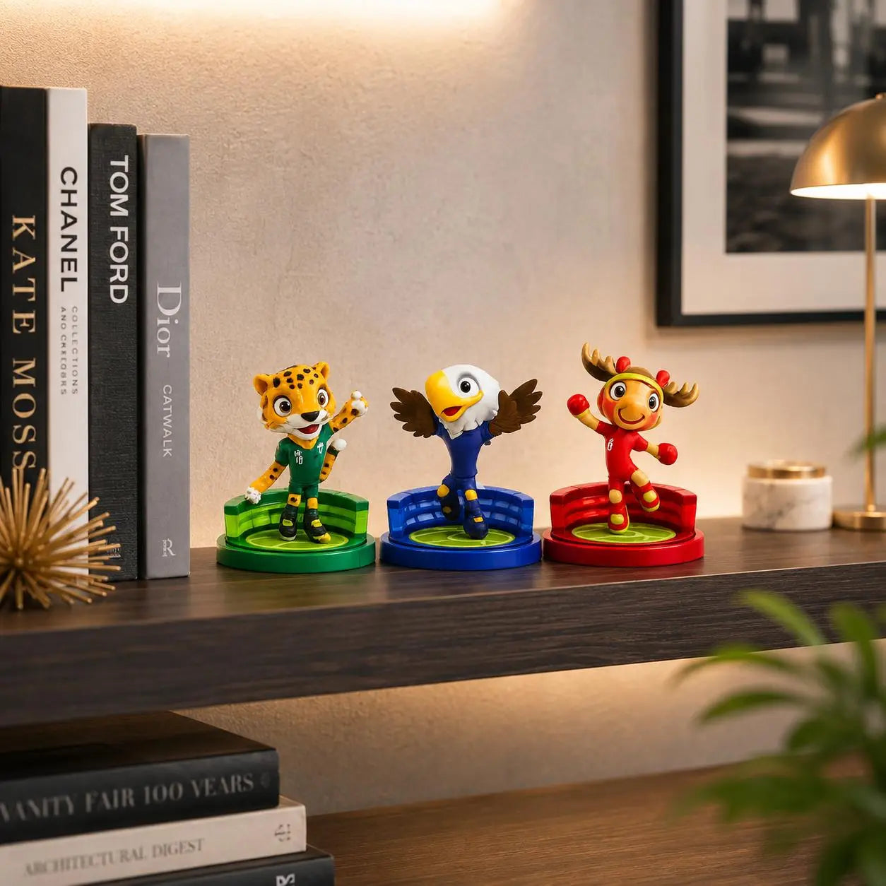 Set of Three FIFA 2026 World Cup Collectible Mascot B Vinyl Figurines Homeroots Home Decor
