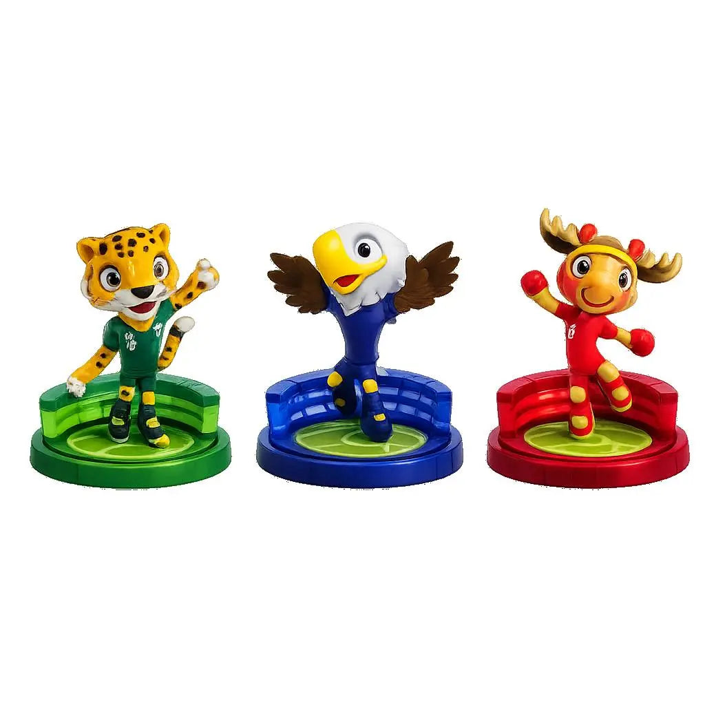 Set of Three FIFA 2026 World Cup Collectible Mascot B Vinyl Figurines Homeroots Home Decor