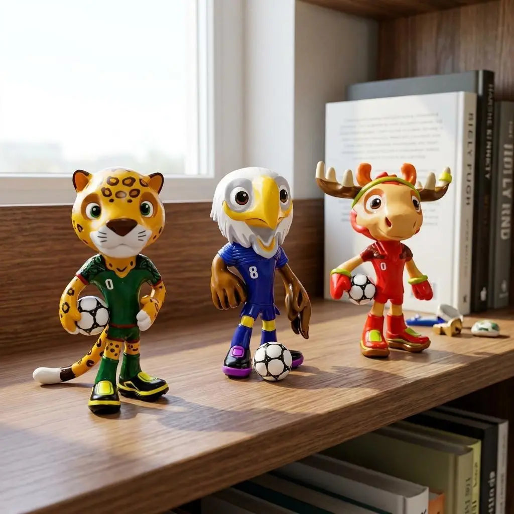 Set of Three FIFA 2026 World Cup Collectible Mascot Ball Vinyl Figurines Homeroots Home Decor