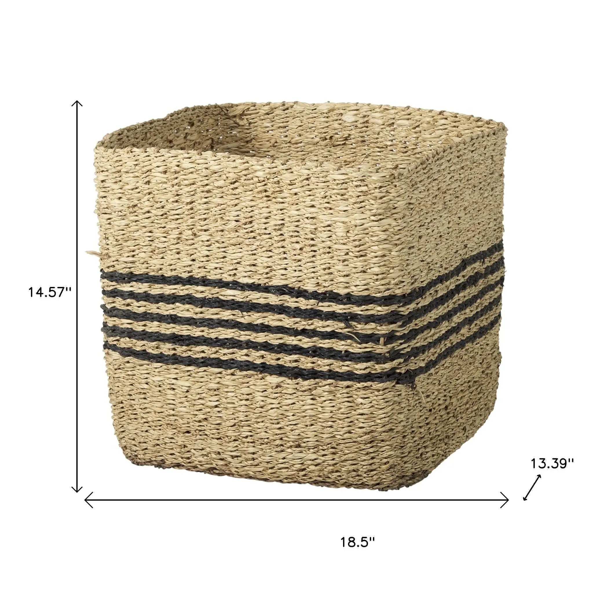 Set of Three Gray Nesting Water Hyacinth Basket Homeroots Office