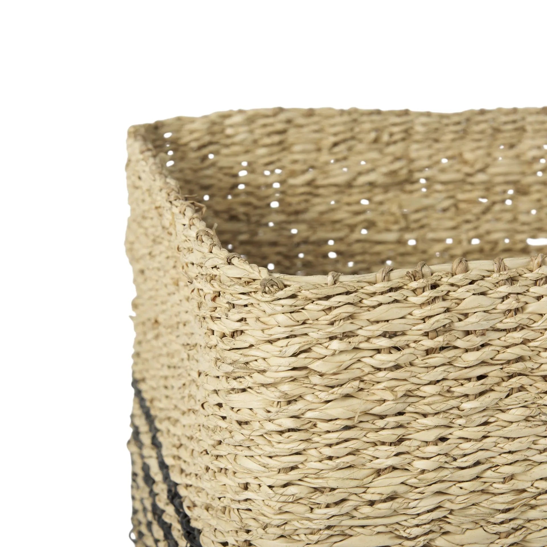 Set of Three Gray Nesting Water Hyacinth Basket Homeroots Office