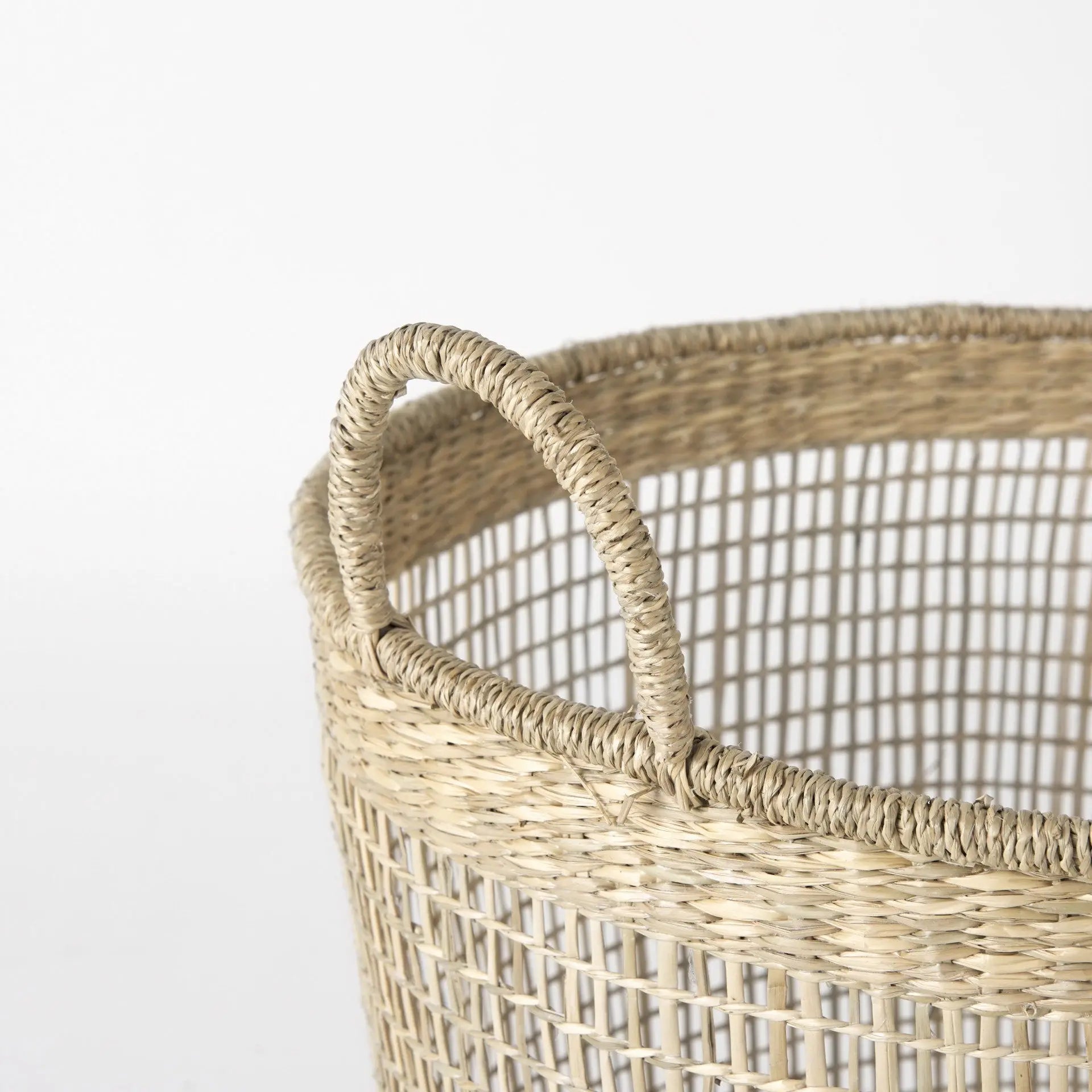 Set of Three Natural Wicker Basket Homeroots Office
