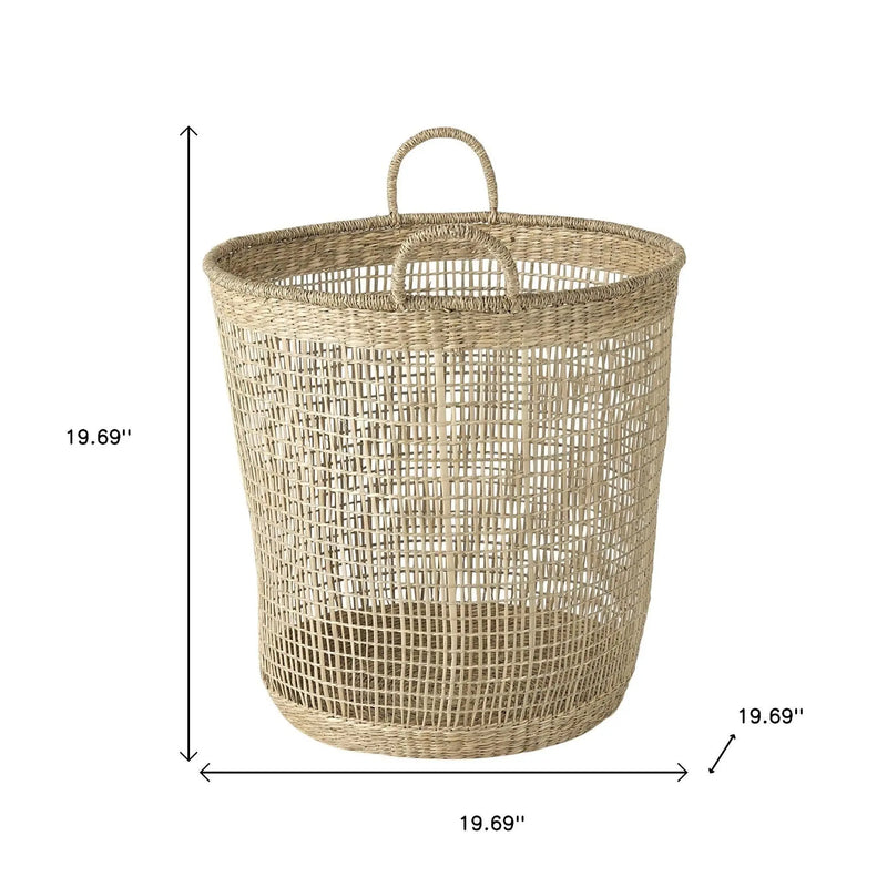 Set of Three Natural Wicker Basket Homeroots Office
