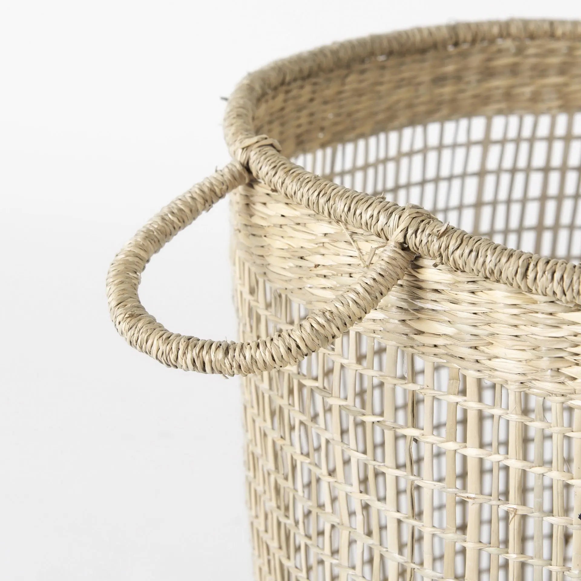 Set of Three Natural Wicker Basket Homeroots Office