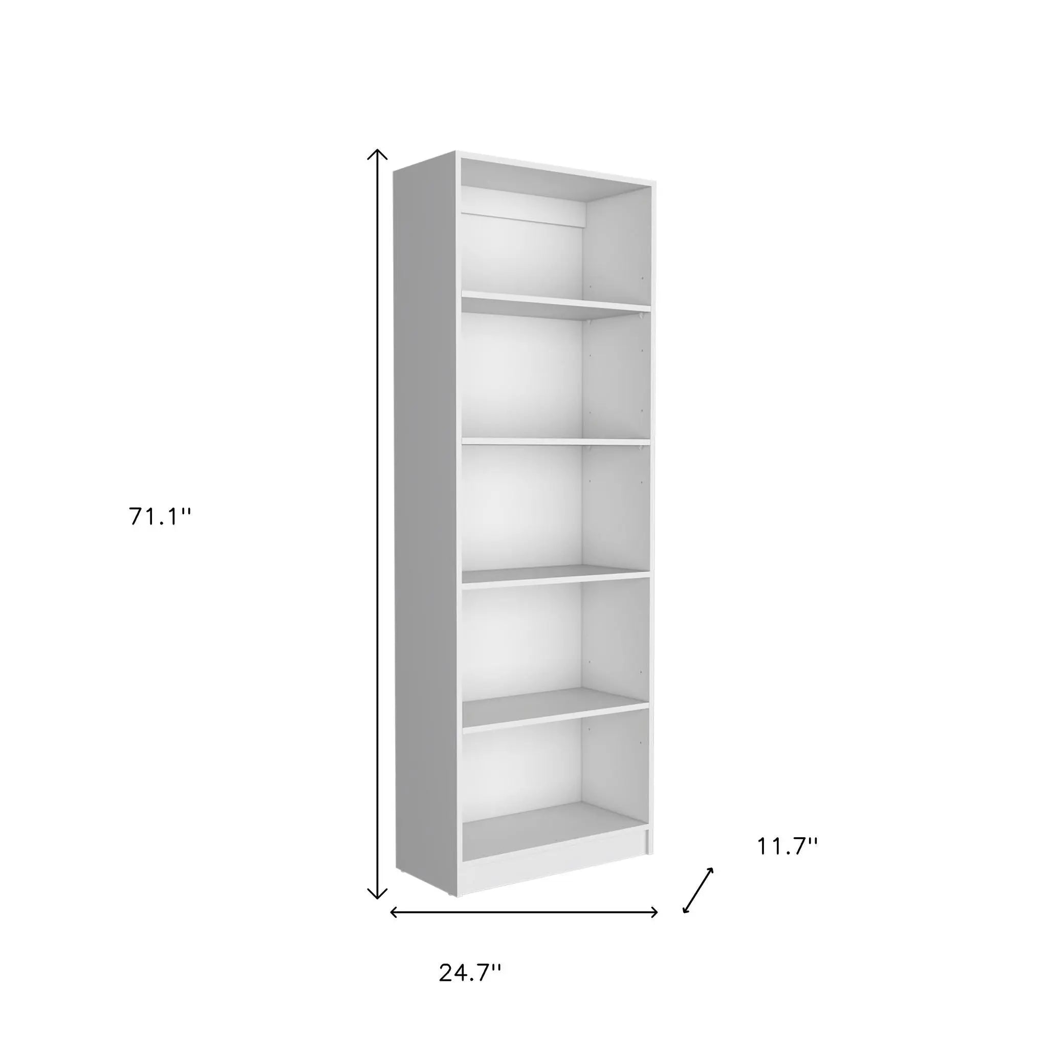 Set of Three White Wood Five Tier Modular Bookcase with Two Doors Homeroots Office