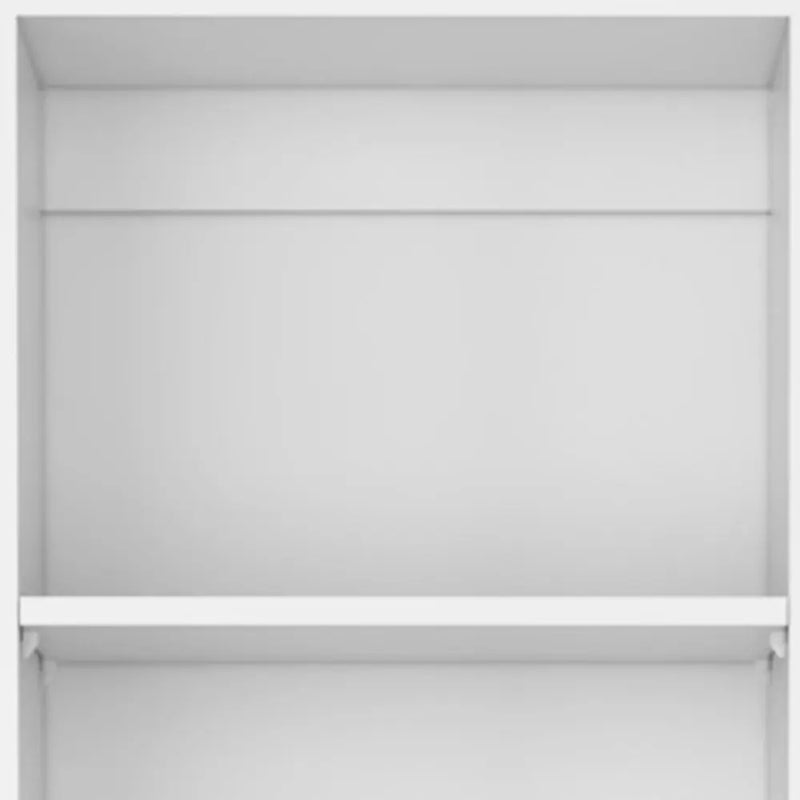 Set of Three White Wood Five Tier Modular Bookcase with Two Doors Homeroots Office