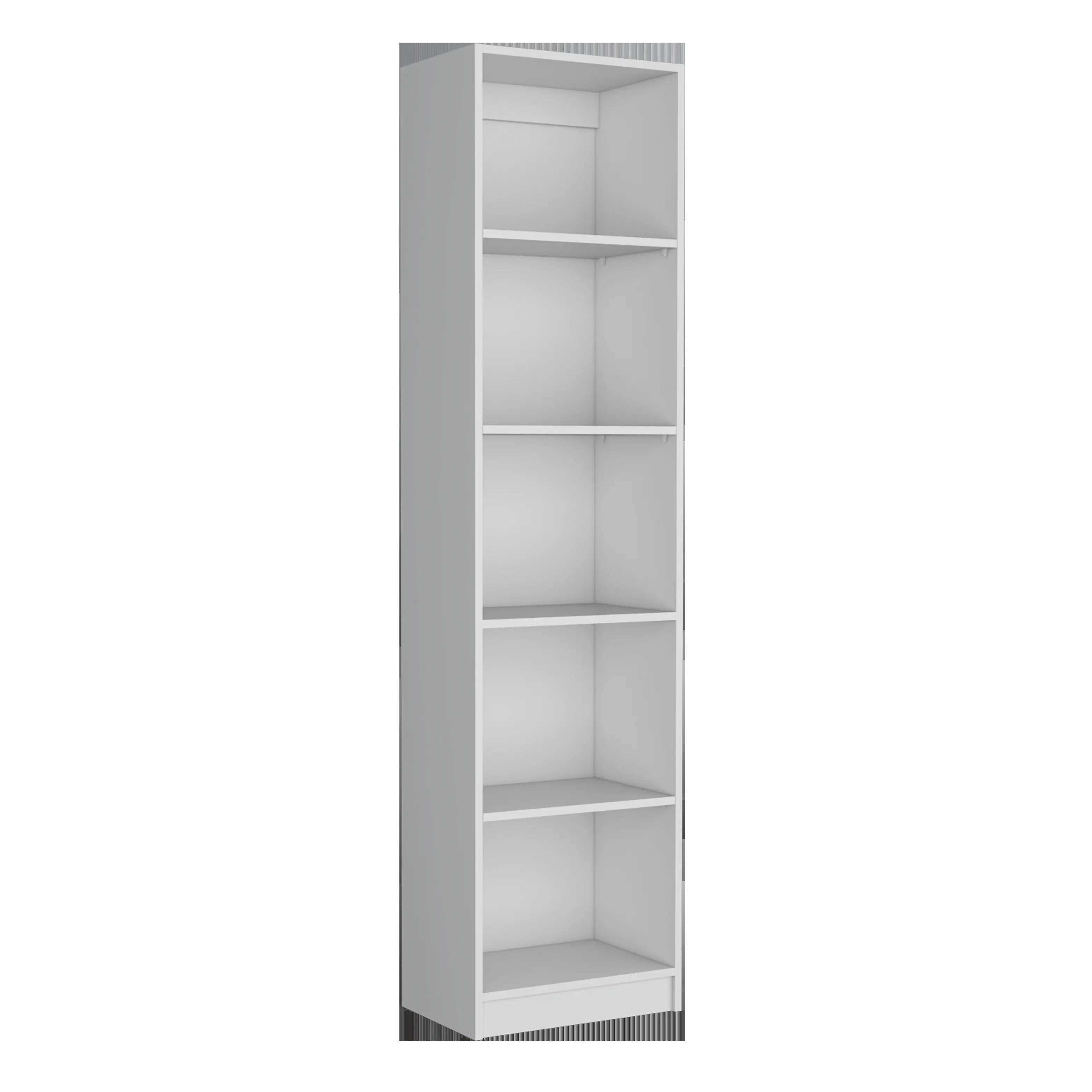 Set of Three White Wood Fourteen Tier Modular Bookcase Homeroots Office