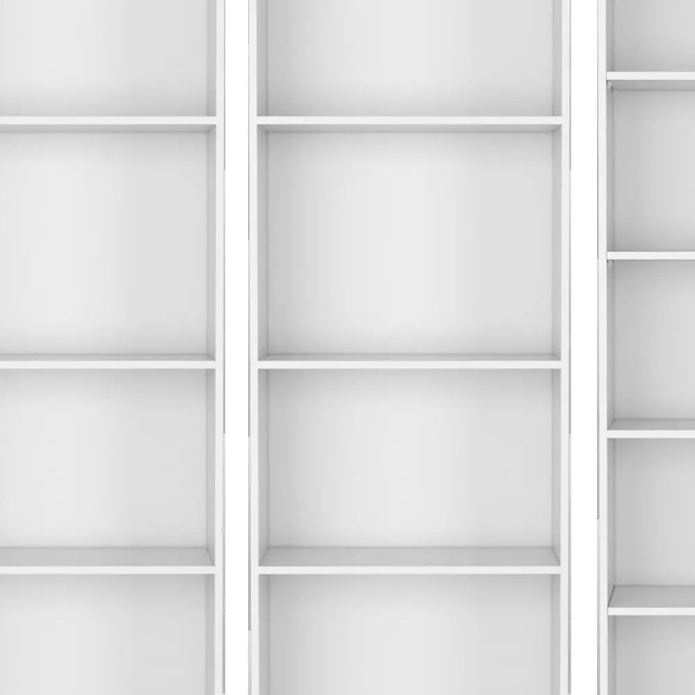 Set of Three White Wood Thirteen Tier Modular Bookcase Homeroots Office