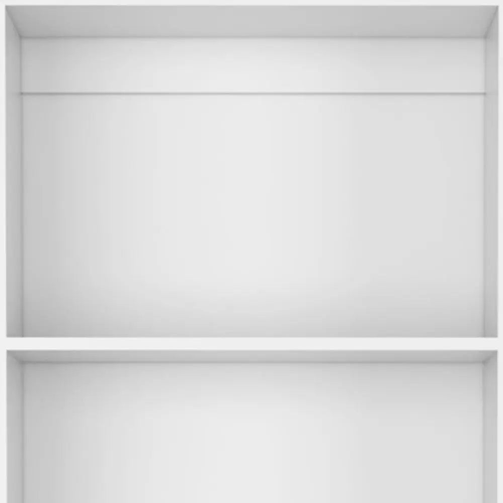 Set of Three White Wood Twelve Tier Modular Bookcase with Two Doors Homeroots Office