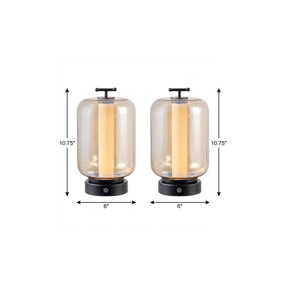 Set of Two 11" Black Lantern USB Table Lamps Homeroots Lighting