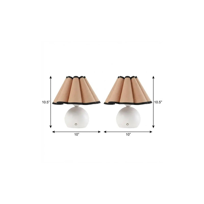 Set of Two 11" Clear Novelty Table Lamps With Empire Shades Homeroots Lighting