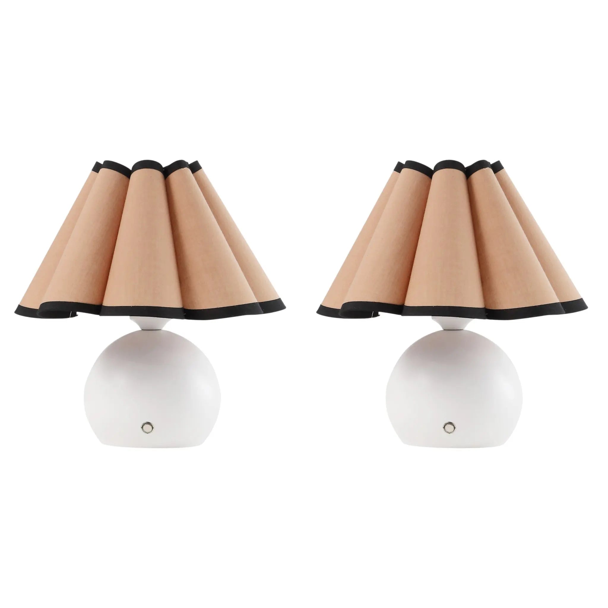 Set of Two 11" Clear Novelty Table Lamps With Empire Shades Homeroots Lighting