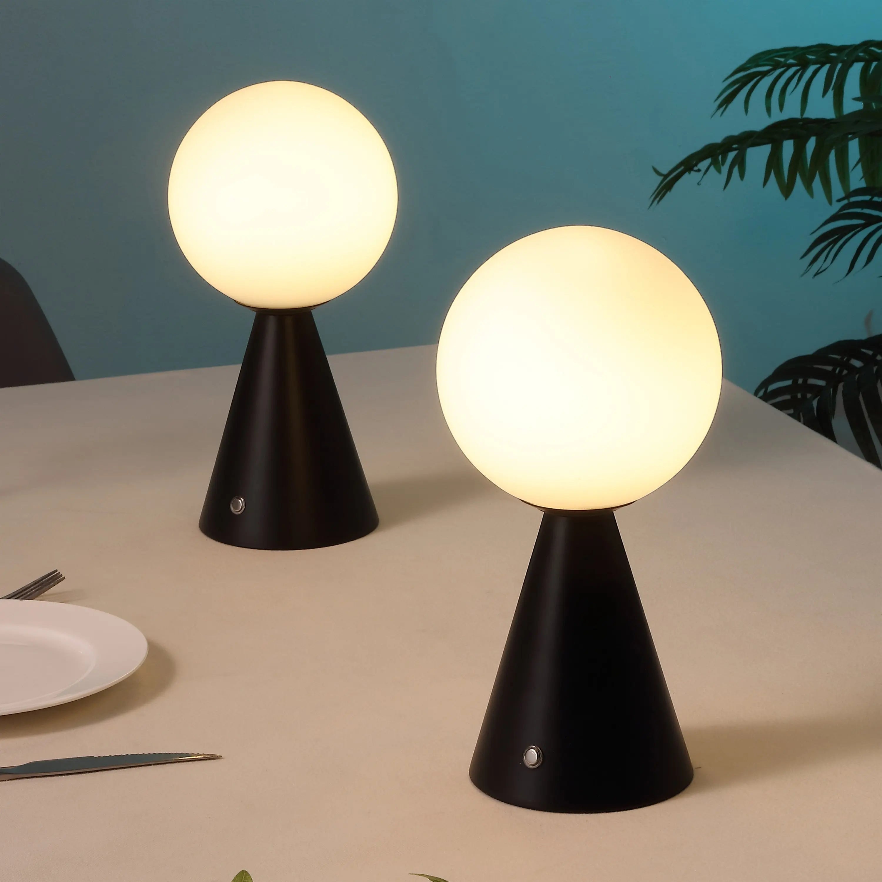 Set of Two 12" Clear Lighthouse USB Table Lamps LED Homeroots Lighting