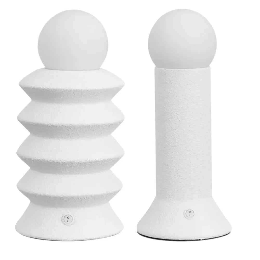 Set of Two 13" Clear Geometric Table Lamps With Globe Shades Homeroots Lighting