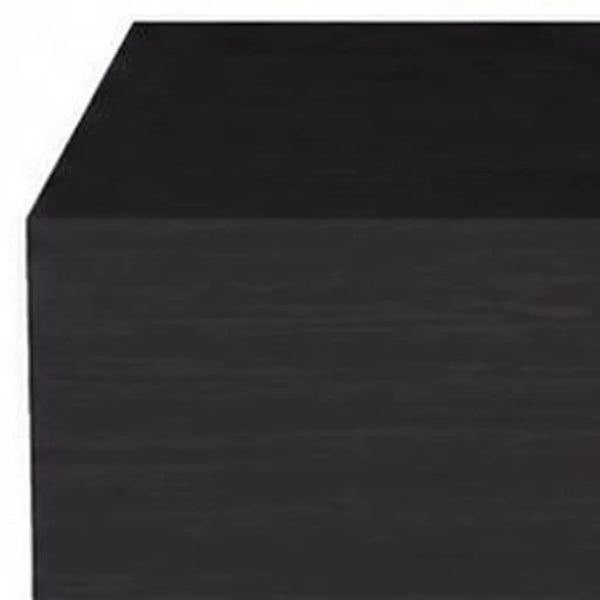 Set of Two 16" Black Wood One Drawer Floating Nightstand Homeroots Bed & Bath
