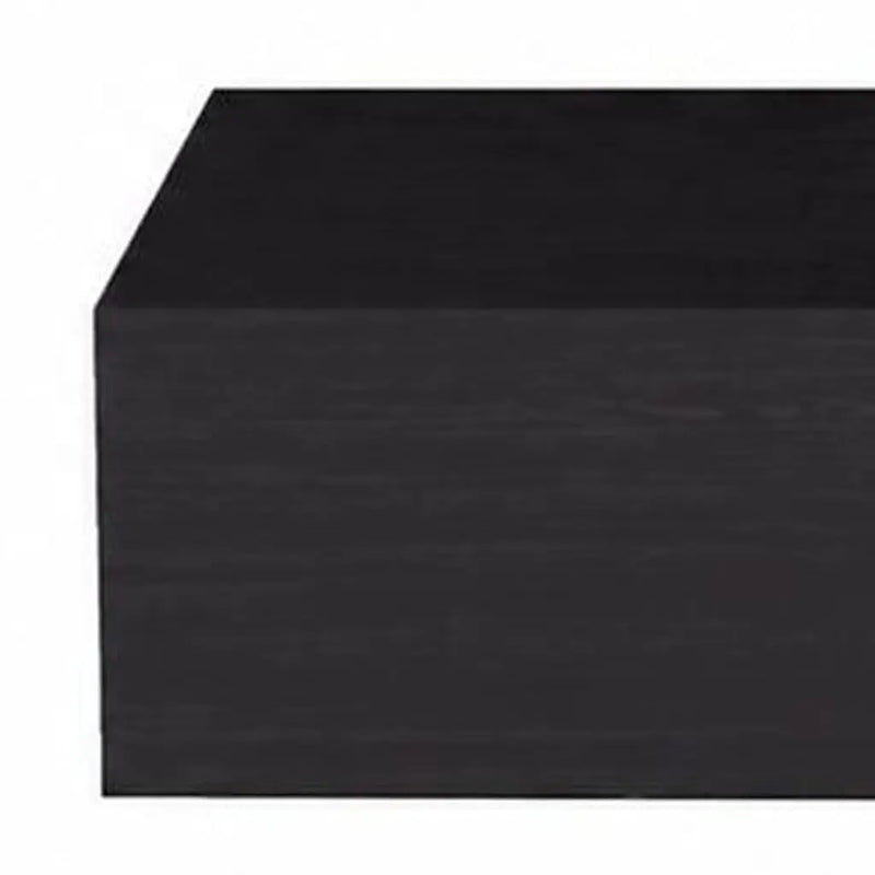 Set of Two 16" Black Wood One Drawer Floating Nightstand Homeroots Bed & Bath