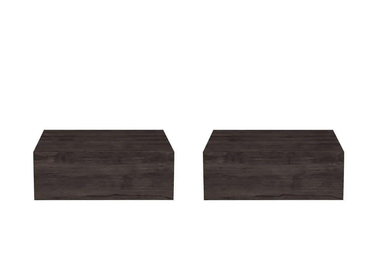 Set of Two 16" Dark Brown Wood One Drawer Floating Nightstand Homeroots Bed & Bath