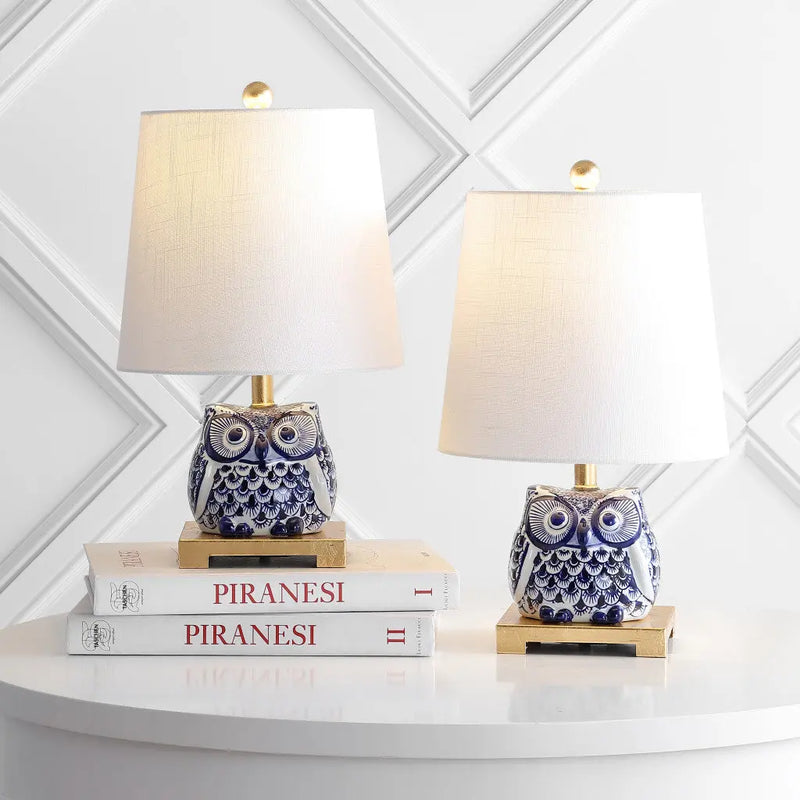 Set of Two 16" Gold Novelty Bedside Lamps With Empire Shades Homeroots Lighting