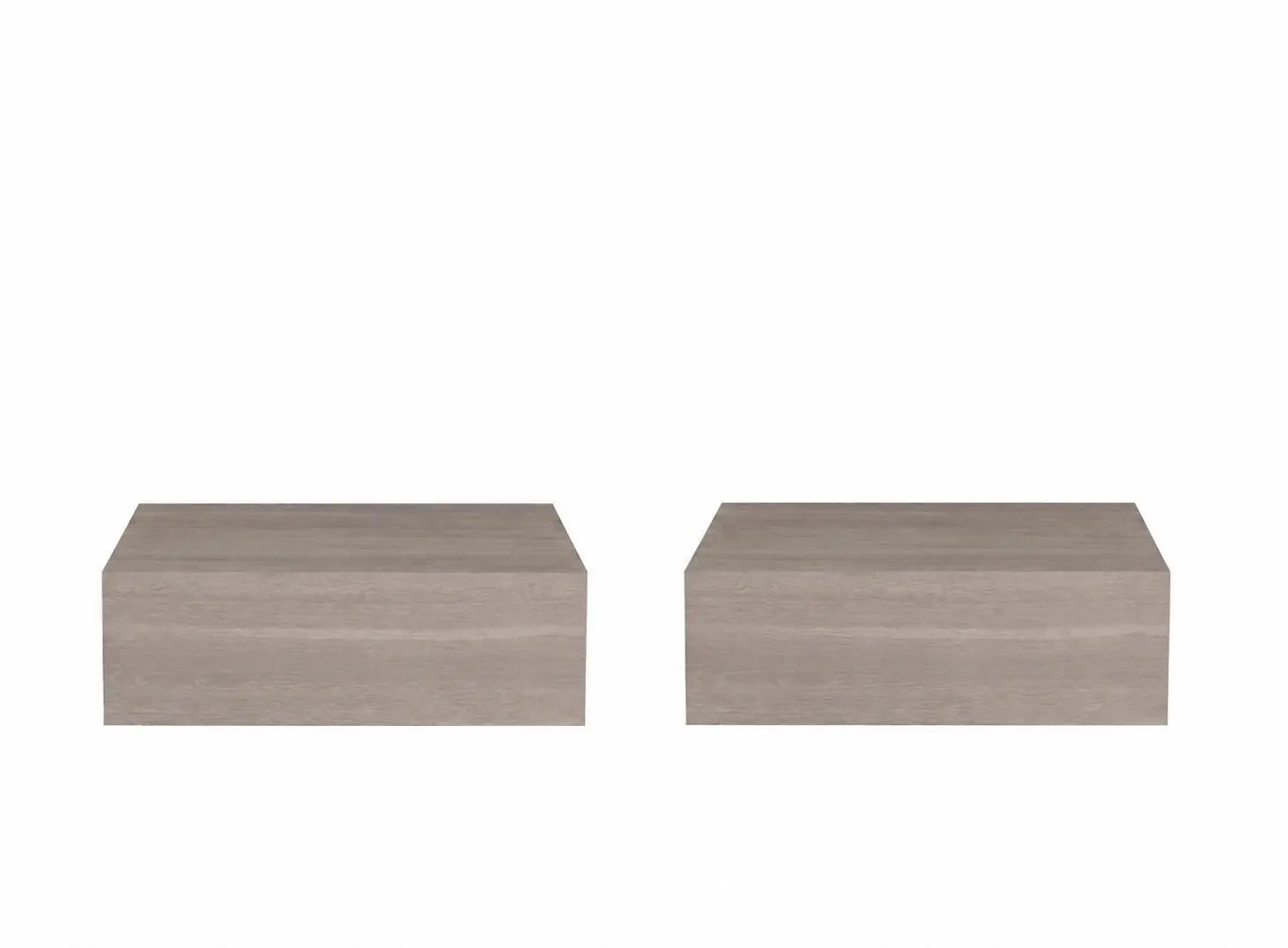 Set of Two 16" Gray Wood One Drawer Floating Nightstand Homeroots Bed & Bath