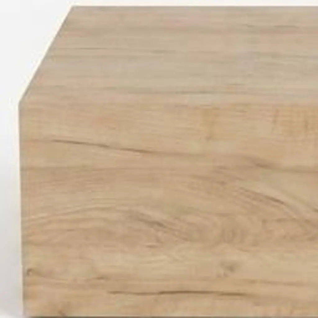 Set of Two 16" Natural And Oak Wood One Drawer Floating Nightstand Homeroots Bed & Bath