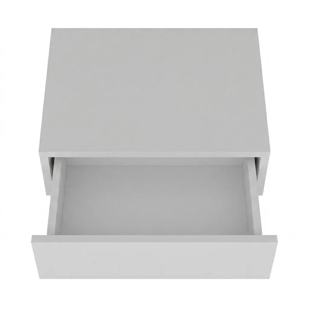 Set of Two 16" White Wood One Drawer Floating Nightstand Homeroots Bed & Bath