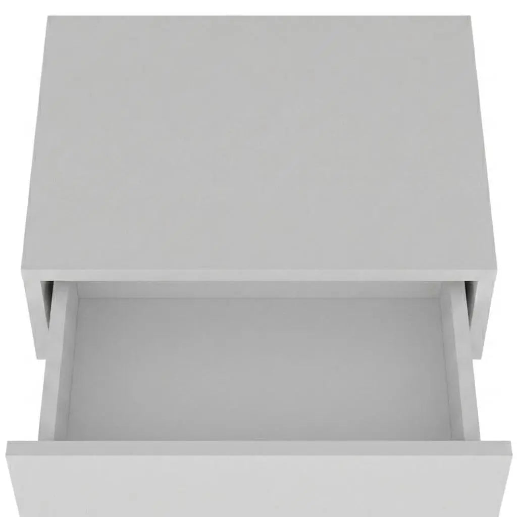 Set of Two 16" White Wood One Drawer Floating Nightstand Homeroots Bed & Bath