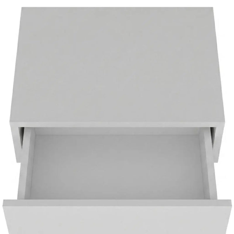 Set of Two 16" White Wood One Drawer Floating Nightstand Homeroots Bed & Bath