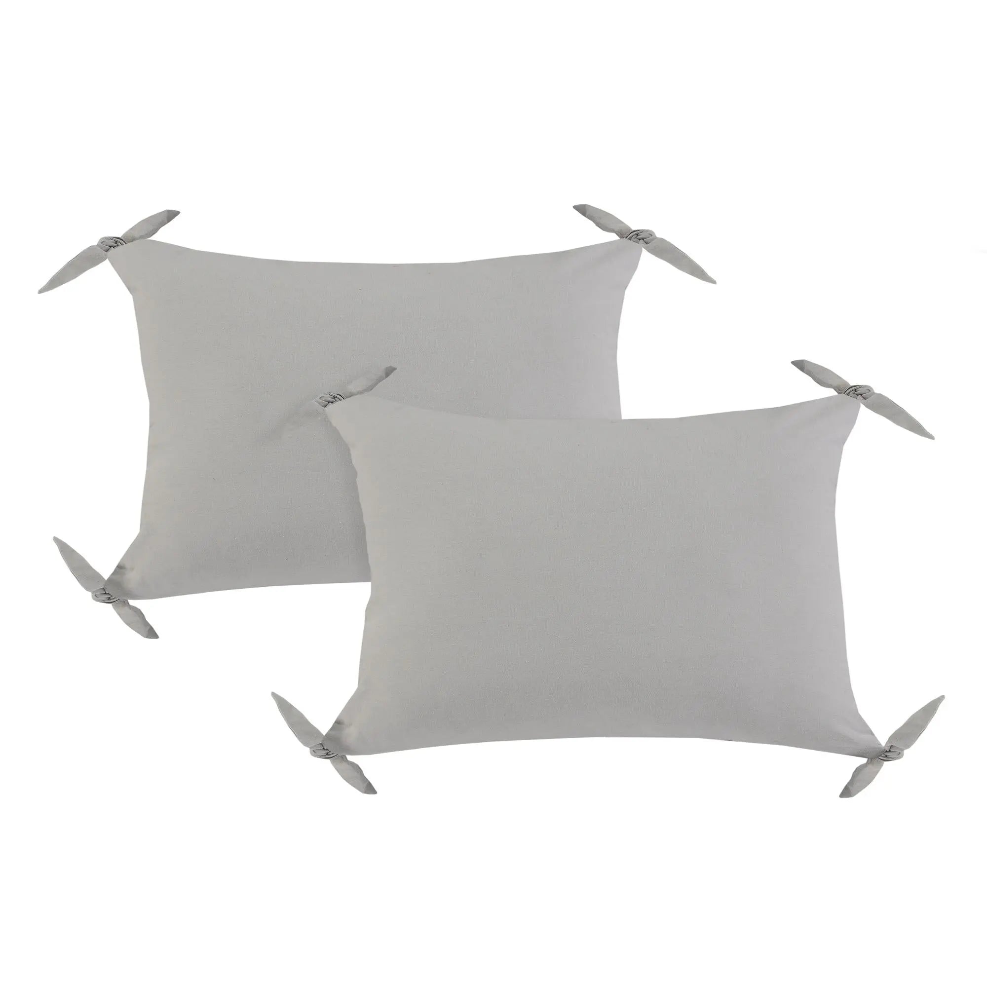 Set of Two 16" X 24" Gray And Ash Gray Lumbar Chevron Cotton Throw Pillows Homeroots Home Decor