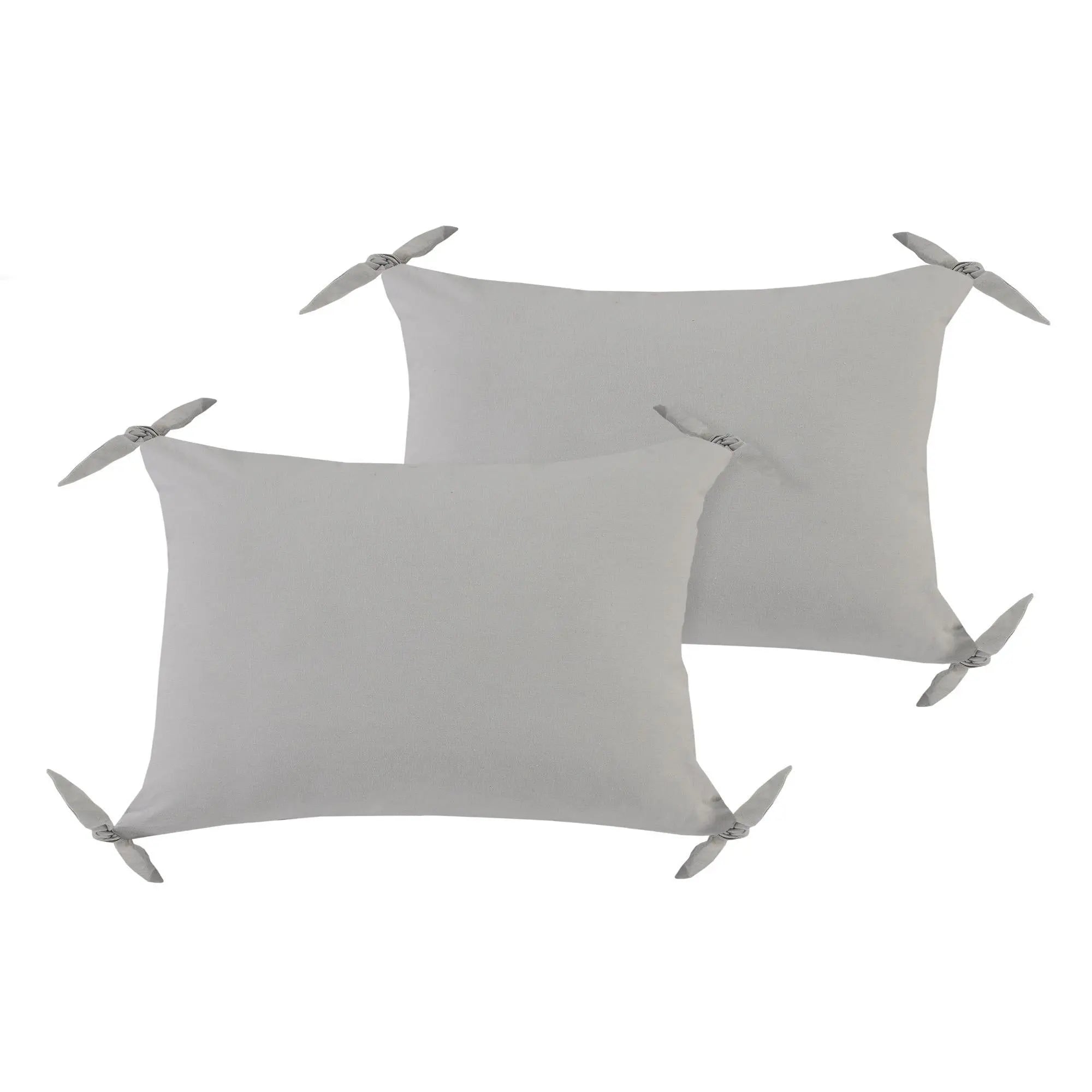 Set of Two 16" X 24" Gray And Ash Gray Lumbar Chevron Cotton Throw Pillows Homeroots Home Decor