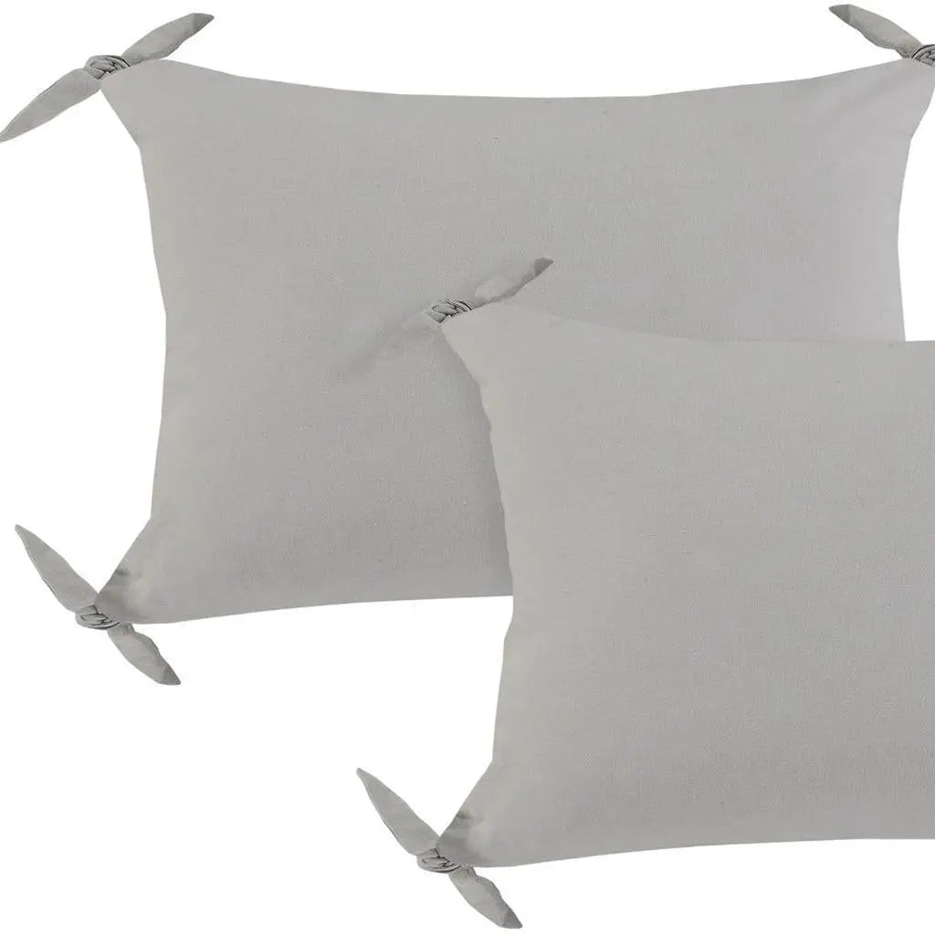 Set of Two 16" X 24" Gray And Ash Gray Lumbar Chevron Cotton Throw Pillows Homeroots Home Decor