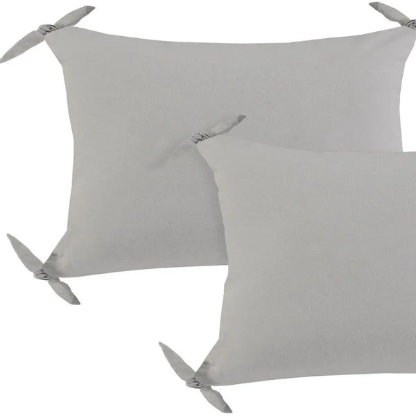 Set of Two 16" X 24" Gray And Ash Gray Lumbar Chevron Cotton Throw Pillows Homeroots Home Decor
