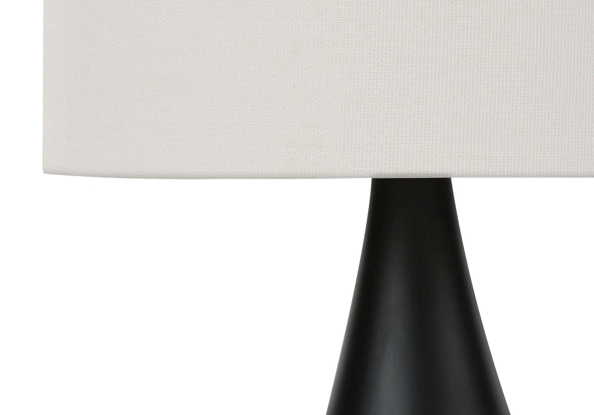 Set of Two 18" Black Metal Round Table Lamps With Ivory Drum Shade Homeroots Lighting