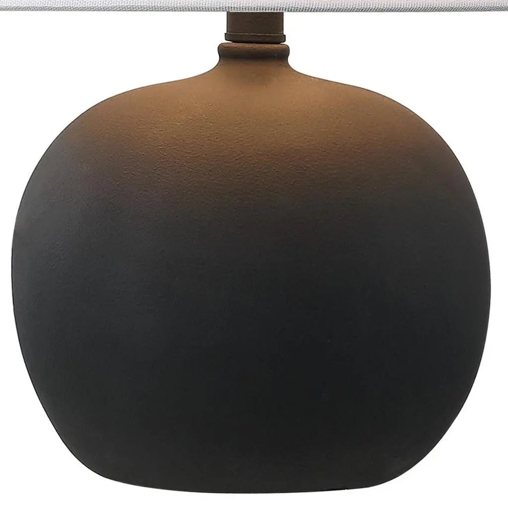 Set of Two 18" Black Round Bedside Lamps With Cone Shades Homeroots Lighting