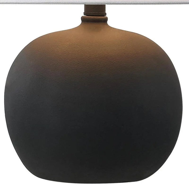 Set of Two 18" Black Round Bedside Lamps With Cone Shades Homeroots Lighting