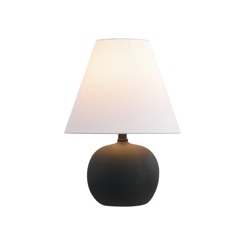 Set of Two 18" Black Round Bedside Lamps With Cone Shades Homeroots Lighting
