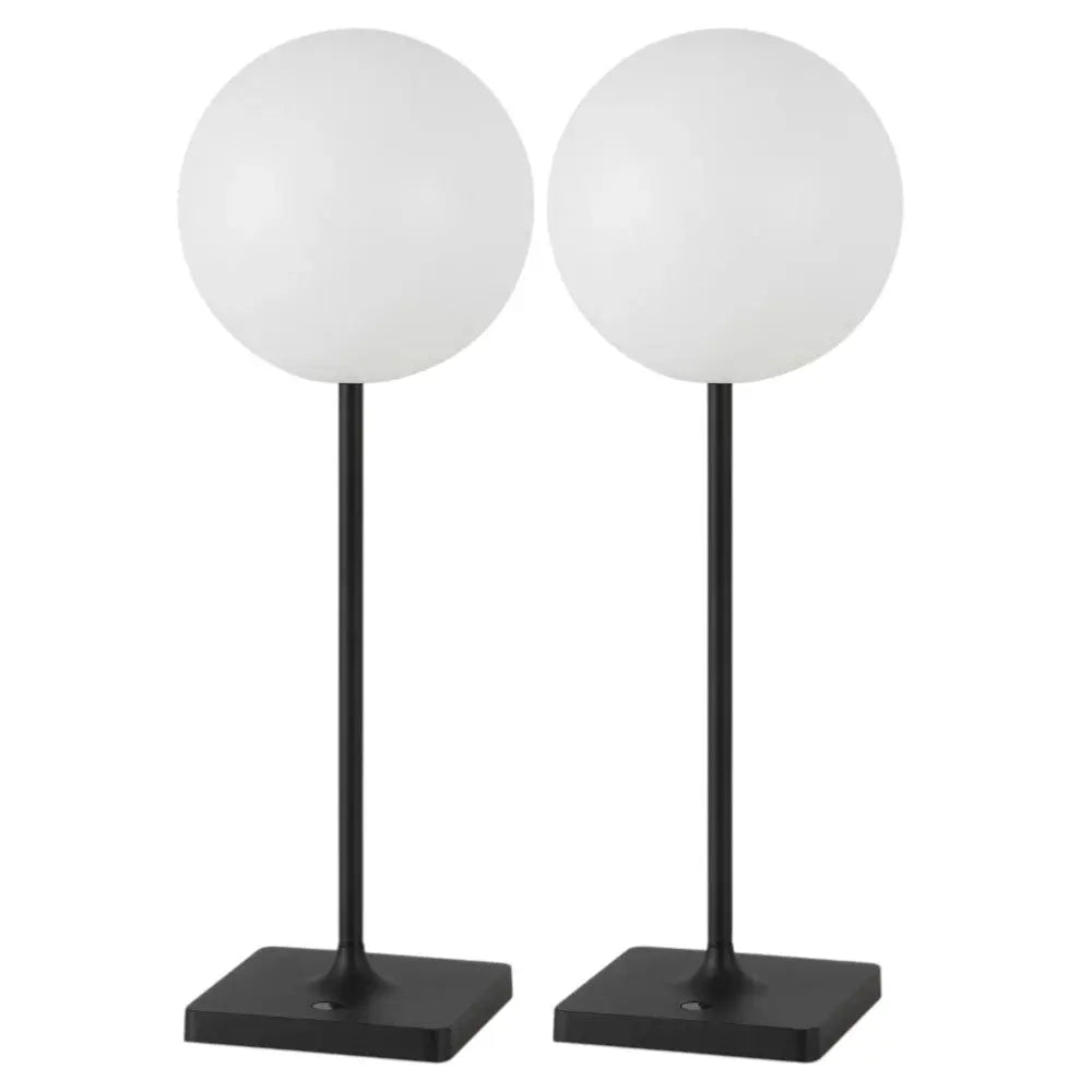 Set of Two 18" Black USB Table Lamps Homeroots Lighting