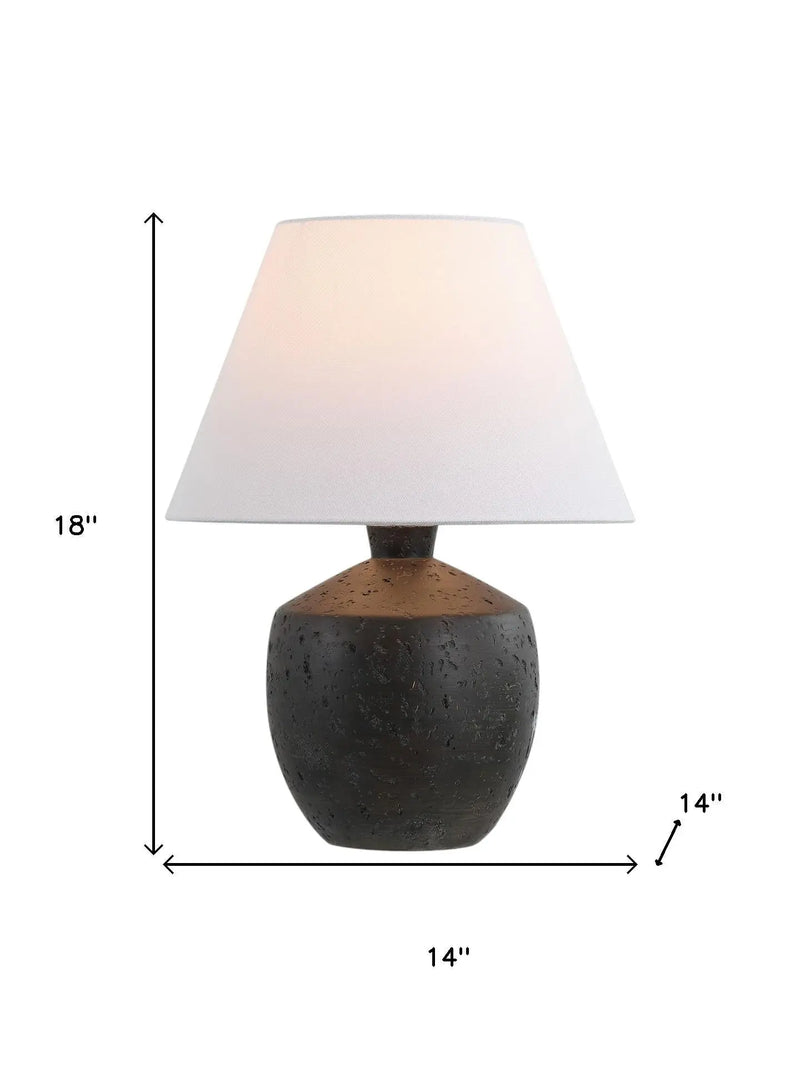 Set of Two 18" Black Urn Table Lamps With Empire Shades Homeroots Lighting